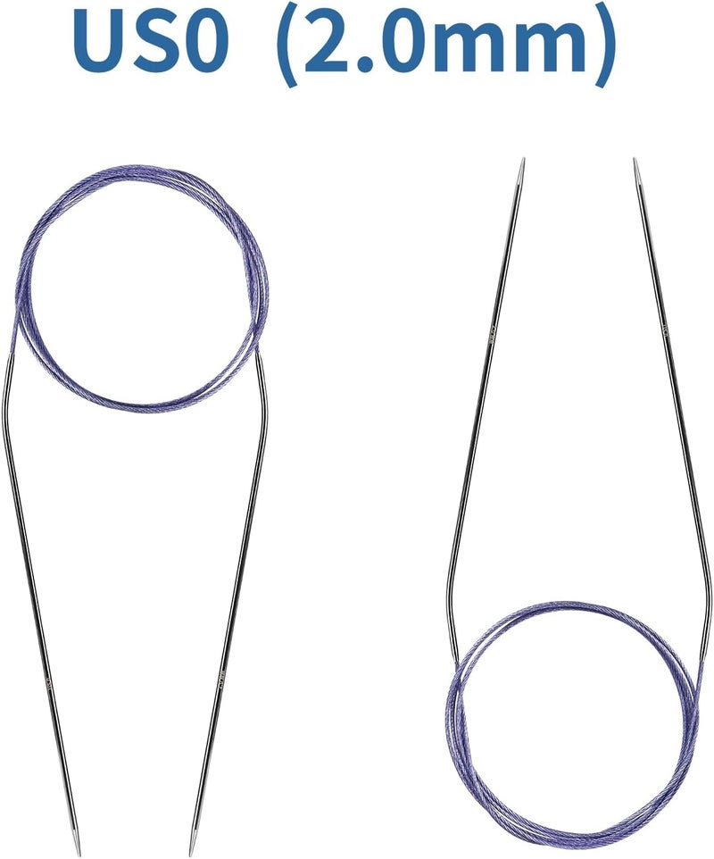 Soosui 2.0 mm Circular Knitting Needles US0 |47 inches/120 cm | for Beginners Knitting Shawls, Scarves, Blankets and Other Large Projects! - Image 2